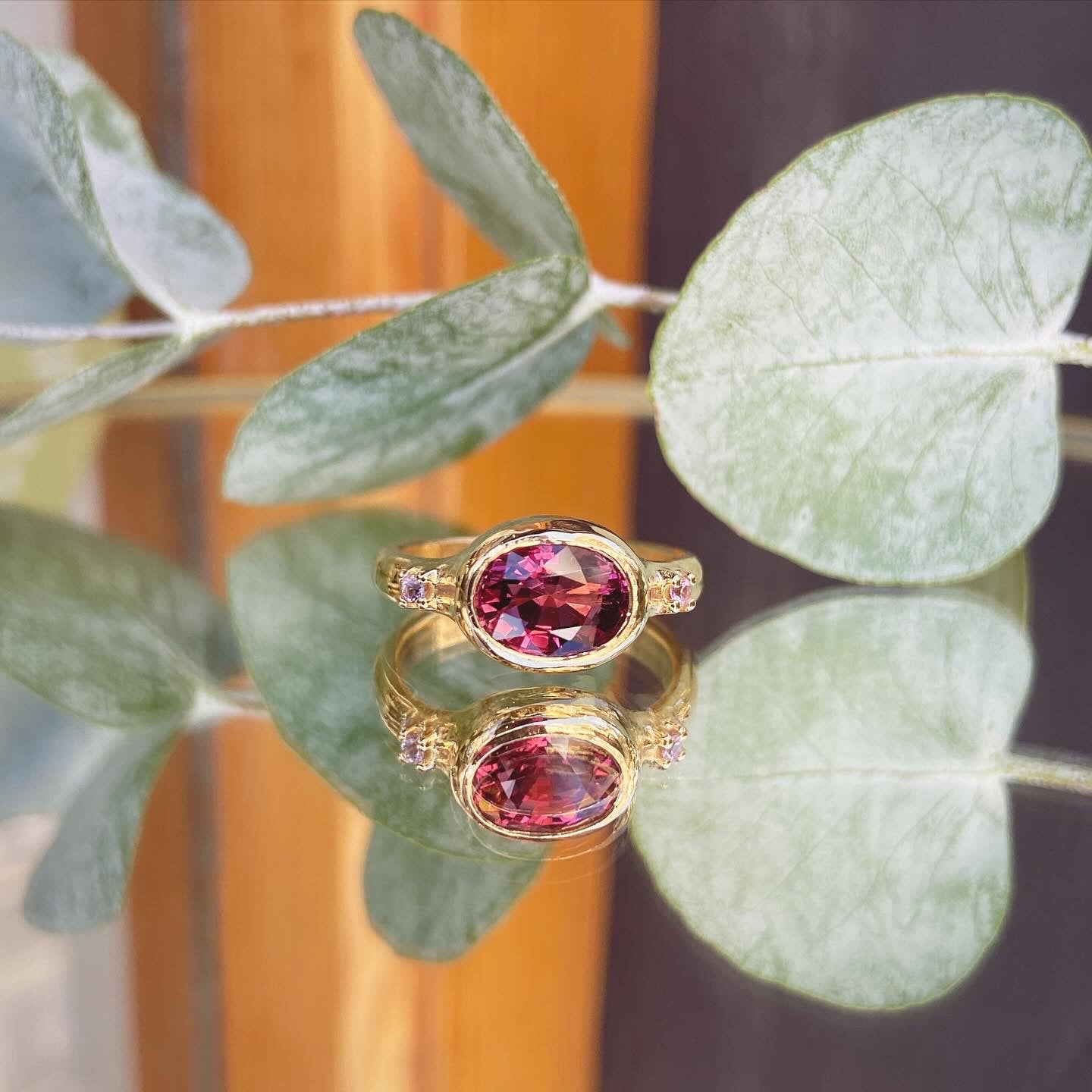 Tourmaline/sapphire ring